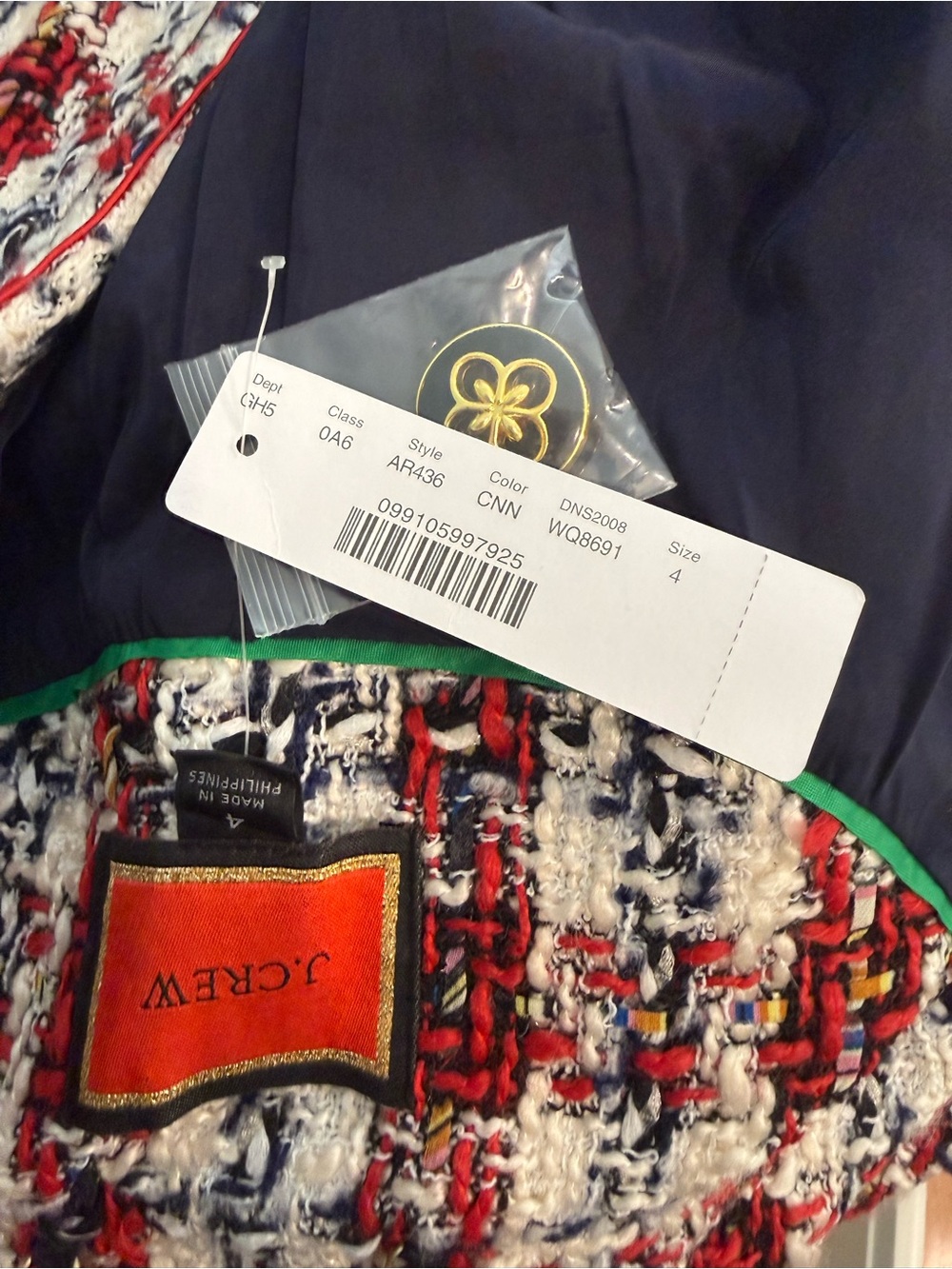 NWT J.Crew Painterly Tweed Skirt Suit Jacket Blazer Set size 4 - Picture 15 of 16